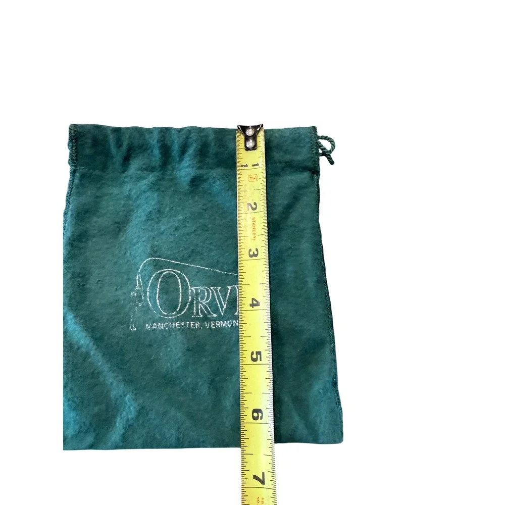 Orvis Green Drawstring Pouch Reel Bag Manchester Vermont USA Small Pouch G2